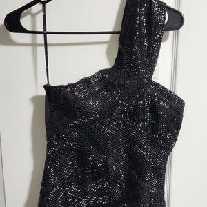 One shoulder sequin bandage f21 medium